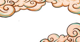 中国风国潮祥云插画手绘云彩图案海报云层装饰背景PSD设计素材