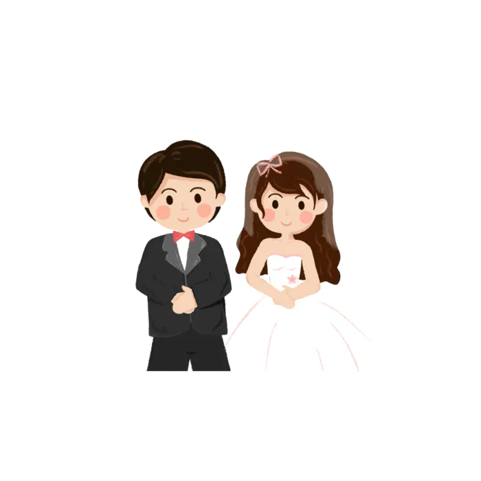 婚纱卡通人物婚礼白纱结婚婚纱摄影手绘