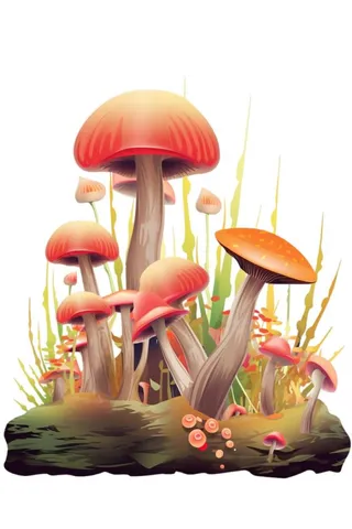 植物蘑菇动物元素