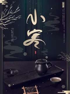 中国传统冬天小寒祝福24二十四节气节日宣传活动海报