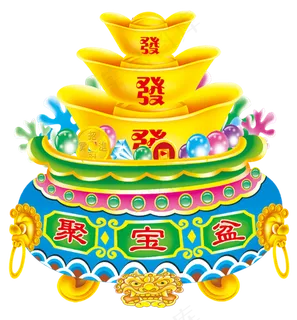 聚宝盆主题虎年挂历免扣