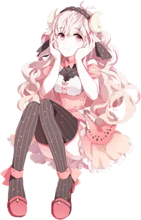 长发坐姿女孩简笔人物素材 长发坐姿女孩简笔人物素材