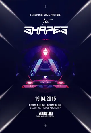 科技感多边形海报模板