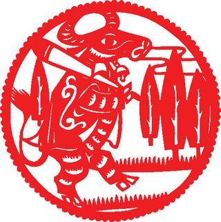 剪纸牛年素材