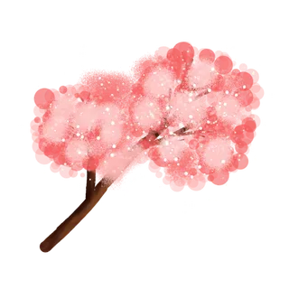 春天浪漫粉红色樱花手绘樱花梅花桃花花朵图片PNG免扣素材