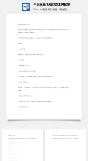 中班主题活动交通工具的家预览图