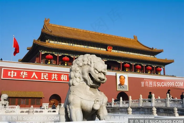 石狮铜狮造型图风景建筑素材