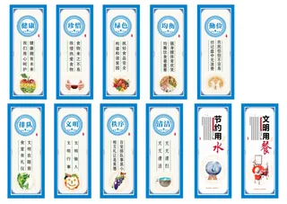 餐厅文明标语展板、餐厅标语、文明用餐