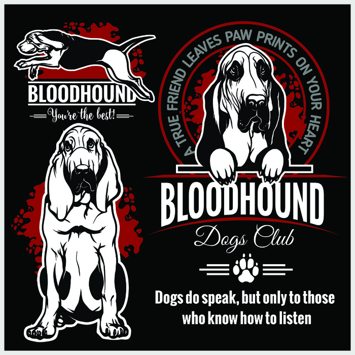 手绘大狗印刷衣服素材