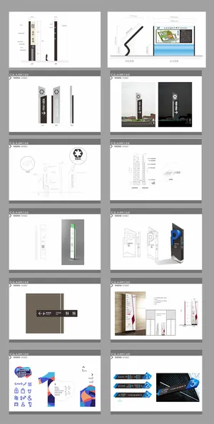 高端大气广场商场导视牌设计