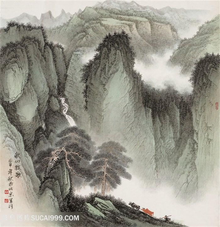 王军河《传统山水皴法解析》配图25秋山牧歌