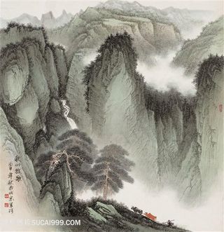 王军河《传统山水皴法解析》配图25秋山牧歌