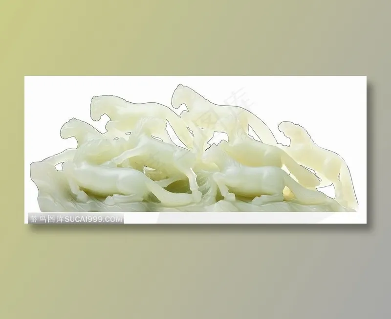 传统工艺-万马奔腾玉器