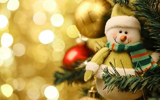 圣诞节雪人圣诞装饰高清背景
