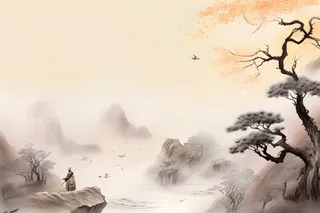 大气山水水墨意境背景