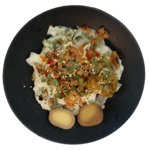 麻酱咸蛋黄藤椒酥肉拌面拉面免抠摄影元素素材