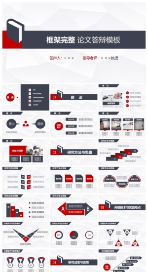 框架完整 论文答辩ppt模板