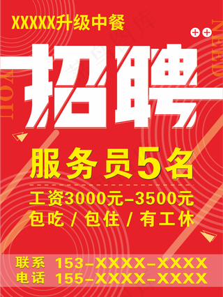 招聘服务员 海报