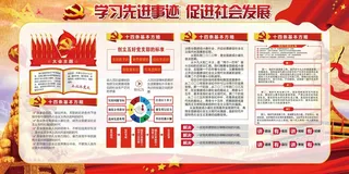 学习先进事迹党建文化宣传套图正反两面展板2