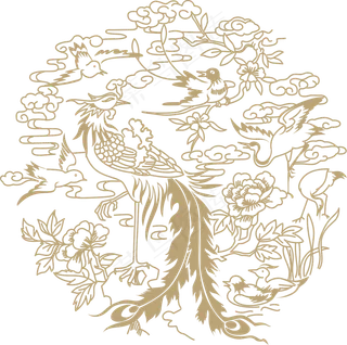 中国风传统吉祥寓意图案古代喜庆祥瑞纹样纹饰PNG免抠