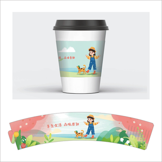 杯套模板纸杯茶杯奶茶15