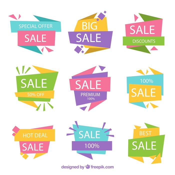 免抠抽象促销标签