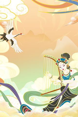 中式古典国潮来袭海报展板宣传背景图PSD设计PS模板素材