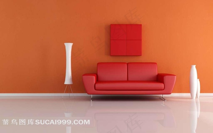 红色沙发素材