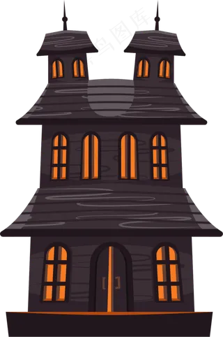万圣节节日卡通素材城堡