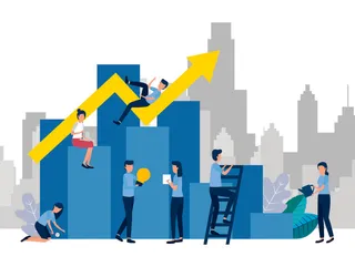 扁平化人物场景办公互联网等距ai矢量设计网页海报UI素材插画