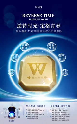 护肤 美肌 星五磨蝶产品海报图
