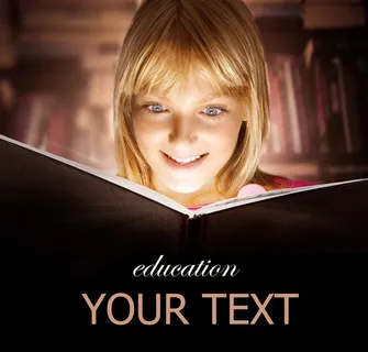 惊喜表情看书的女孩