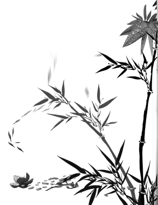 竹子水墨画中国风国画墨水书法竹子画