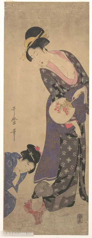 喜多川歌磨唯美日系美女装饰画