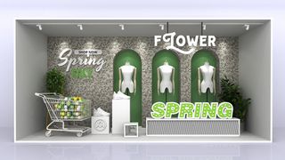 春天门头cdr设计素材春季美陈景观拱门打卡拍照框dp堆头3d模板