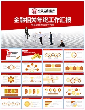 工商银行金融相关年终工作总结报告ppt模板预览图