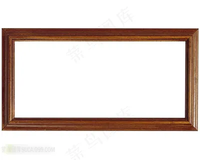褐色长方形木框相框