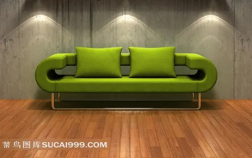 室内装饰设计-简洁客厅布艺沙发和吊灯家居图片