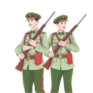 军人士兵拿着枪免抠