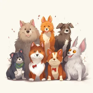 卡通插画宠物动物