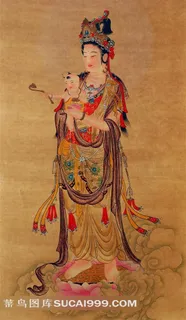吉祥喜庆如意的观音送子图高清图片