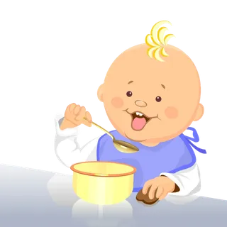 婴儿吃饭卡通
