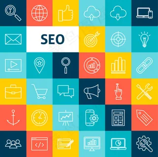 SEO商务图标矢量