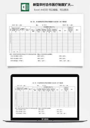 新型农村合作医疗制度扩大试点情况表excel模板预览图