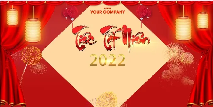 新年红色花卉背景psd模版下载