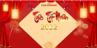 新年红色花卉背景