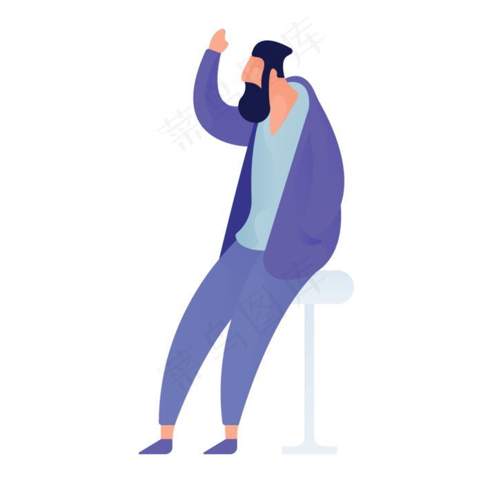 坐凳子人物免抠图