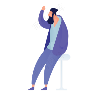 坐凳子人物免抠图