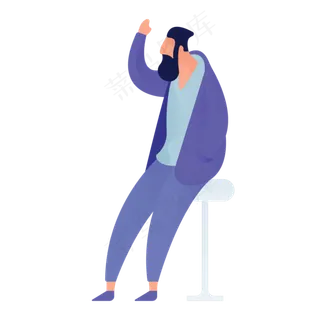 坐凳子人物免抠图