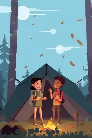 户外冒险野外露营背景